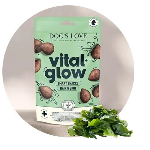 DOG'S LOVE VITAL+ Glow Hair Skin - zdrowa skóra i lśniąca sierść przysmaki funkcjonalne dla psa 150g DOG'S LOVE VITAL+ Glow Hair Skin - zdrowa skóra i lśniąca sierść przysmaki funkcjonalne dla psa 150g