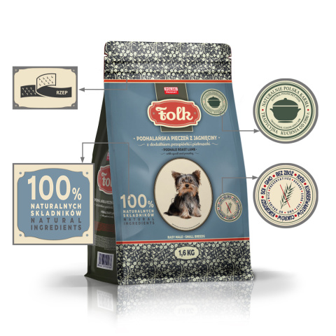 FOLK MINI Podhalańska pieczeń z jagnięciny z dodatkiem przepiórki i pietruszki 1,6 kg FOLK MINI Podhalańska pieczeń z jagnięciny z dodatkiem przepiórki i pietruszki 1,6 kg