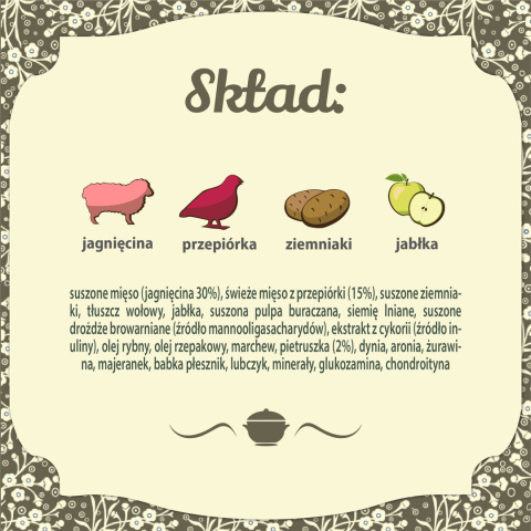 FOLK MINI Podhalańska pieczeń z jagnięciny z dodatkiem przepiórki i pietruszki 1,6 kg FOLK MINI Podhalańska pieczeń z jagnięciny z dodatkiem przepiórki i pietruszki 1,6 kg