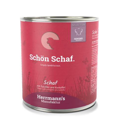 HERRMANN'S Selection Sensitive Dog Schaf - baranina z cukinią 800g