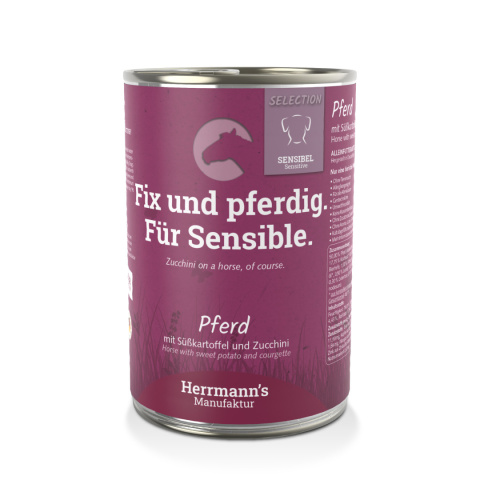 HERRMANN'S Selection Sensitive Dog Pferd - konina z cukinią i batatami 400g