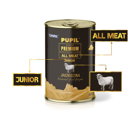 PUPIL Premium All Meat GOLD JUNIOR jagnięcina 400 g 68% mięsa