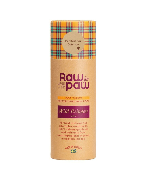 RAW for PAW WILD Reindeer - renifer liofilizowane przysmaki 45g