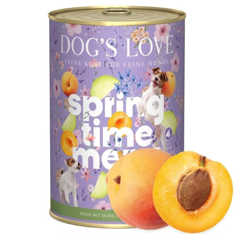 DOG'S LOVE Springs Menu Ziege - kozina z morelami i kalarepą 400g DOG'S LOVE Springs Menu Ziege - kozina z morelami i kalarepą 400g