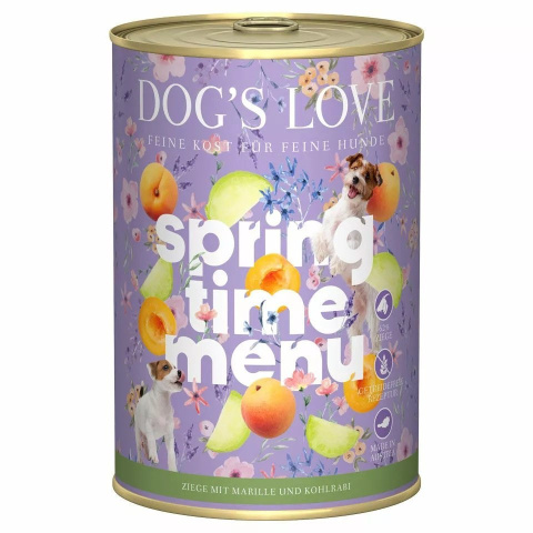 DOG'S LOVE Springs Menu Ziege - kozina z morelami i kalarepą 400g DOG'S LOVE Springs Menu Ziege - kozina z morelami i kalarepą 400g