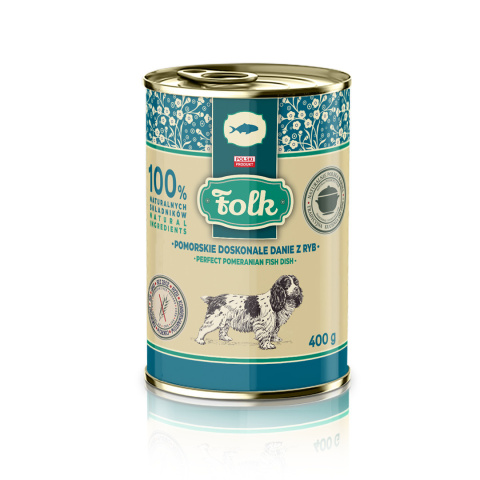FOLK Karma mokra dla psa Pomorskie doskonałe danie z ryb 400g FOLK Karma mokra dla psa Pomorskie doskonałe danie z ryb 400g