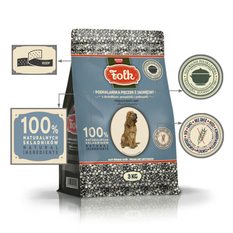 FOLK M&L Podhalańska pieczeń z jagnięciny z dodatkiem przepiórki i pietruszki 3 kg FOLK M&L Podhalańska pieczeń z jagnięciny z dodatkiem przepiórki i pietruszki 3 kg