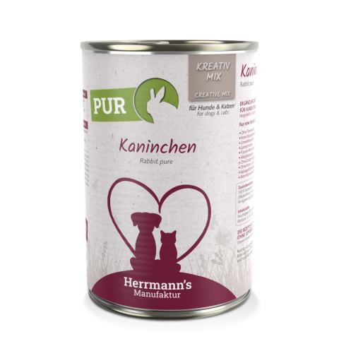 HERRMANN'S MANUFAKTUR Kreativ Mix Kaninchen Pur - 100% królik 400g HERRMANN'S MANUFAKTUR Kreativ Mix Kaninchen Pur - 100% królik 400g