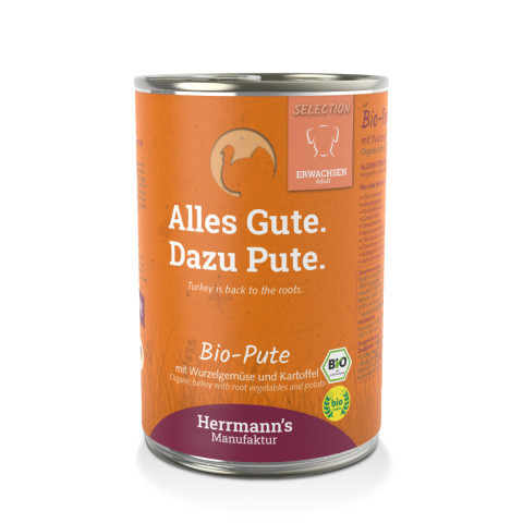 HERRMANN'S MANUFAKTUR Selection Dog Bio Pute - bio indyk z warzywami (400g)