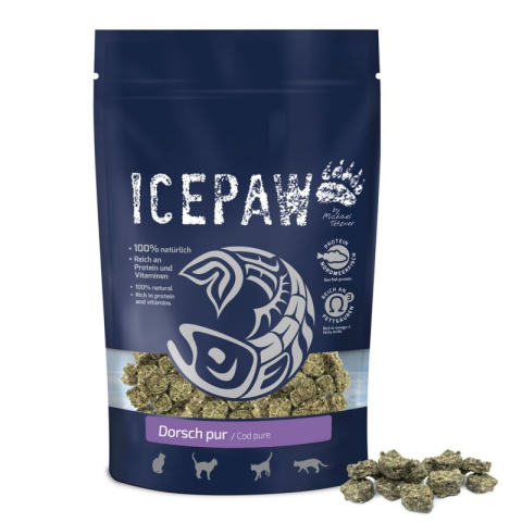 ICEPAW Dorsch pur - suszony dorsz przysmaki dla kotów 150g