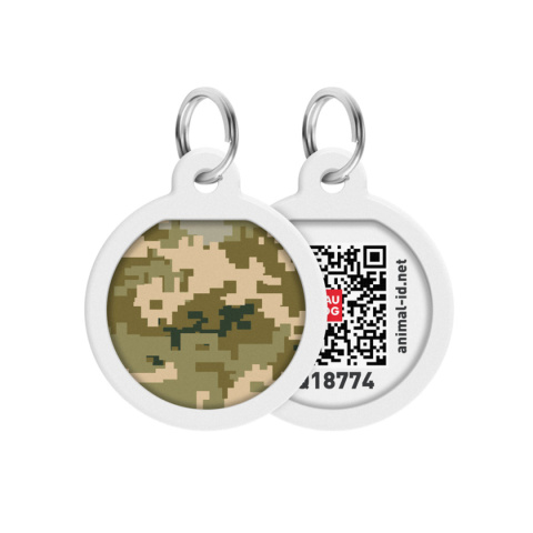 WAUDOG Zawieszka okragła z identyfikatotem QR GPS metalowa MILITARY 25mm WAUDOG Zawieszka okragła z identyfikatotem QR GPS metalowa MILITARY 25mm