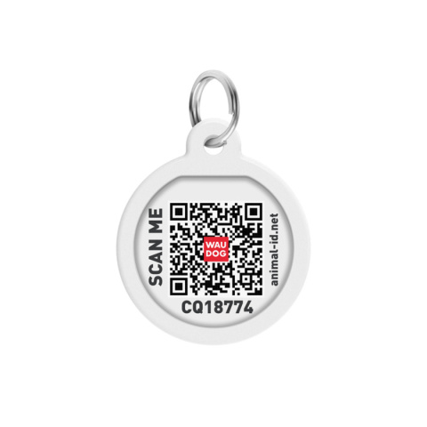 WAUDOG Zawieszka okragła z identyfikatotem QR GPS metalowa MILITARY 25mm WAUDOG Zawieszka okragła z identyfikatotem QR GPS metalowa MILITARY 25mm