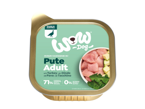 WOW Pute - indyk z cukinią i mniszkiem lekarskim 150g WOW Pute - indyk z cukinią i mniszkiem lekarskim 150g