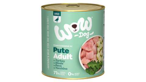 WOW Pute – indyk z cukinią i mniszkiem lekarskim 800g WOW Pute – indyk z cukinią i mniszkiem lekarskim 800g