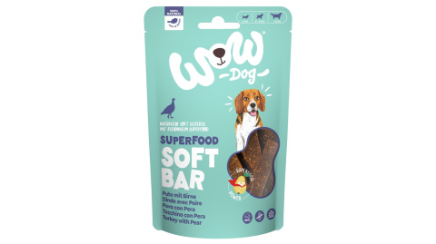 WOW Superfood Soft Bar Pute mięso indyka z gruszką miękkie przysmaki dla psa 150g WOW Superfood Soft Bar Pute mięso indyka z gruszką miękkie przysmaki dla psa 150g
