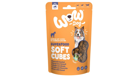 WOW Superfood Soft Cubes Pferd konina z koprem włoskim miękkie przysmaki dla psa 150g WOW Superfood Soft Cubes Pferd konina z koprem włoskim miękkie przysmaki dla psa 150g