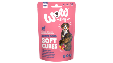 WOW Superfood Soft Cubes Wild dziczyzna z jabłkiem miękkie przysmaki dla psa 150g WOW Superfood Soft Cubes Wild dziczyzna z jabłkiem miękkie przysmaki dla psa 150g