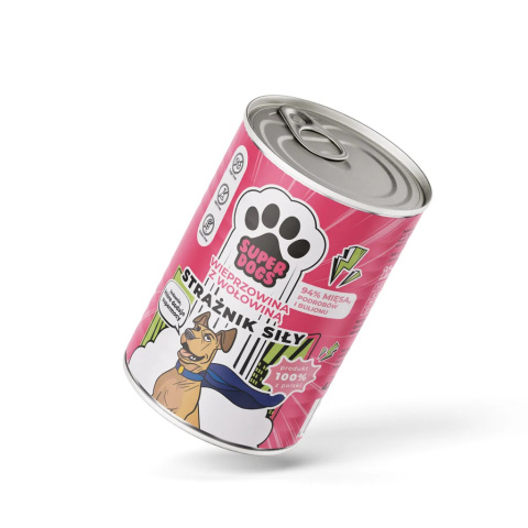 Karma mokra SUPERDOGS Strażnik Siły. Wieprzowina z wołowiną 400g Karma mokra SUPERDOGS Strażnik Siły. Wieprzowina z wołowiną 400g