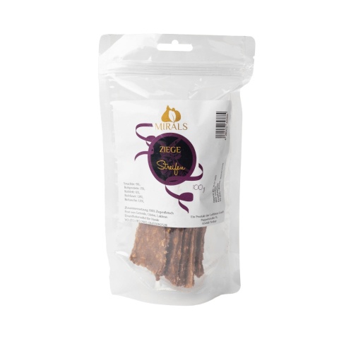 MIRALS Ziegen Streifen - paski mięsa koziny przysmaki dla psa 100g MIRALS Ziegen Streifen - paski mięsa koziny przysmaki dla psa 100g