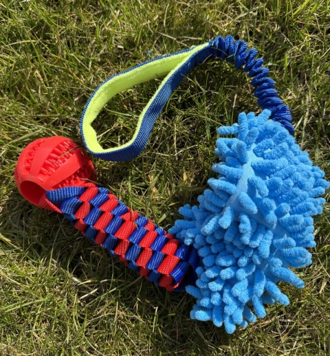 PetGang APORT mop bungee z piłką czerwoną zabawka dla psa