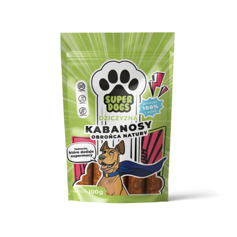 SUPERDOGS Obrońca Natury Kabanosy z dziczyzny dla psa 100g SUPERDOGS Obrońca Natury Kabanosy z dziczyzny dla psa 100g