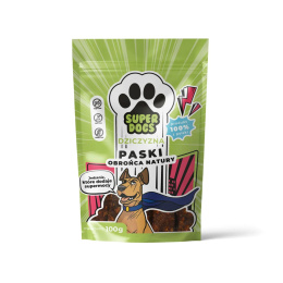 SUPERDOGS Obrońca Natury Paski z dziczyzny dla psa 100g