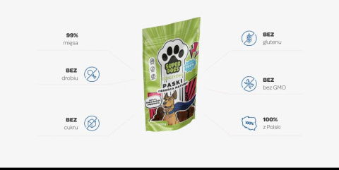 SUPERDOGS Obrońca Natury Paski z dziczyzny dla psa 100g SUPERDOGS Obrońca Natury Paski z dziczyzny dla psa 100g