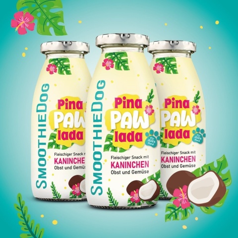 Smoothie Dog Pina Paw Lada - królik z warzywami i owocami dla psa 250ml Smoothie Dog Pina Paw Lada - królik z warzywami i owocami dla psa 250ml