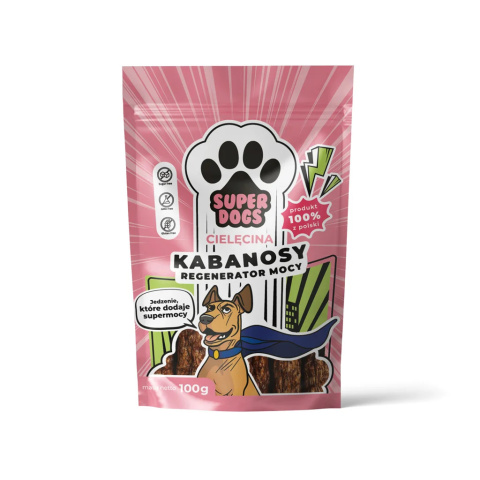 SUPERDOGS Regenerator Mocy Kabanosy z cięlęciny dla psa 100g SUPERDOGS Regenerator Mocy Kabanosy z cięlęciny dla psa 100g