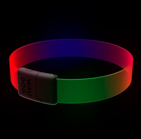 WAUDOG Obroża z podświetleniem LED dla psa, RGB, USB-C regulowana, do 60 cm WAUDOG Obroża z podświetleniem LED dla psa, RGB, USB-C regulowana, do 60 cm