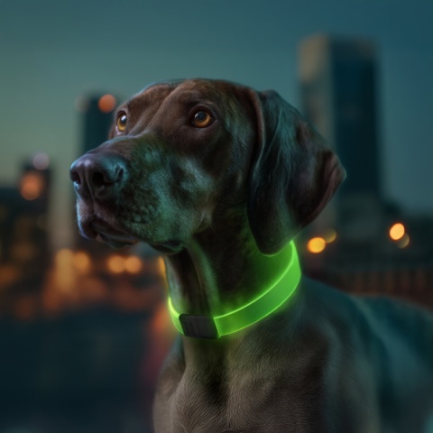 WAUDOG Obroża z podświetleniem LED dla psa, RGB, USB-C regulowana, do 60 cm WAUDOG Obroża z podświetleniem LED dla psa, RGB, USB-C regulowana, do 60 cm
