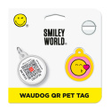 WAUDOG Zawieszka z identyfikatotem QR GPS metalowa Buźka nRóżowo 25mm