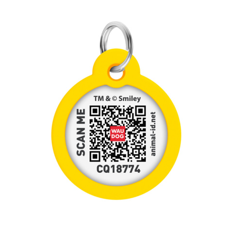 WAUDOG Zawieszka z identyfikatotem QR GPS metalowa Buźka na Różowo 30mm WAUDOG Zawieszka z identyfikatotem QR GPS metalowa Buźka na Różowo 30mm