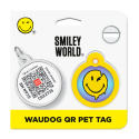 WAUDOG Zawieszka z identyfikatotem QR GPS metalowa Buźka na niebiesko 25mm
