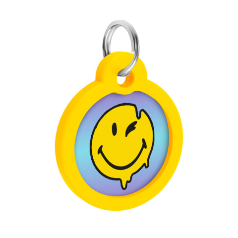 WAUDOG Zawieszka z identyfikatotem QR GPS metalowa Buźka na niebiesko 25mm WAUDOG Zawieszka z identyfikatotem QR GPS metalowa Buźka na niebiesko 25mm