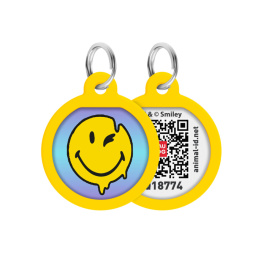 WAUDOG Zawieszka z identyfikatotem QR GPS metalowa Buźka na niebiesko 25mm