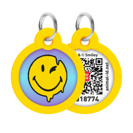 WAUDOG Zawieszka z identyfikatotem QR GPS metalowa Buźka na niebiesko 30mm