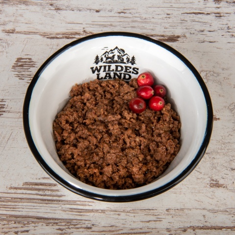 WILDES LAND CAT BIO Rind Huhn - bio wołowina z kurczakiem i żurawiną (85g) WILDES LAND CAT BIO Rind Huhn - bio wołowina z kurczakiem i żurawiną (85g)