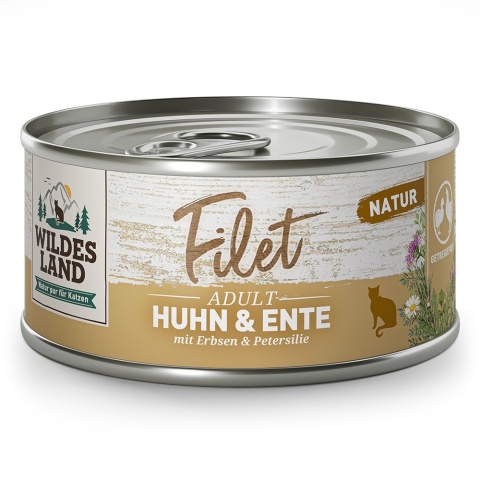 WILDES LAND CAT Huhn Ente Filet – filety z kurczaka i kaczki 80g WILDES LAND CAT Huhn Ente Filet – filety z kurczaka i kaczki 80g
