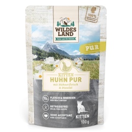 WILDES LAND CAT Pur Huhn - kurczak z olejem z krokosza dla kociąt 100g