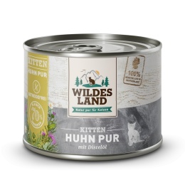 WILDES LAND CAT Pur Huhn - kurczak z olejem z krokosza dla kociąt 200g