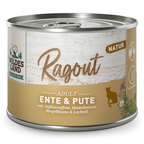 WILDES LAND CAT Ragout Ente Pute - kaczka z indykiem (180g) WILDES LAND CAT Ragout Ente Pute - kaczka z indykiem (180g)