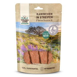 WILDES LAND DOG Kaninchen in Streifen – mięso królika w paskach - przysmaki mięsne dla psa 70g