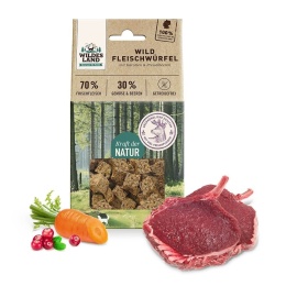 WILDES LAND DOG Fleischwürfel Wild - kostki z mięsa jelenia i sarny - przysmaki dla psów 100g