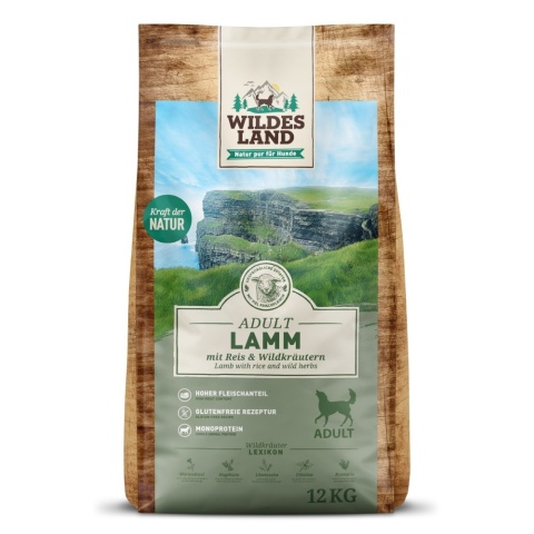 WILDES LAND DOG Lamm - jagnięcina z ryżem i ziołami 12kg WILDES LAND DOG Lamm - jagnięcina z ryżem i ziołami 12kg