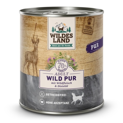 WILDES LAND DOG Wild Pur - dziczyzna karma monobiałkowa dla psa 800g