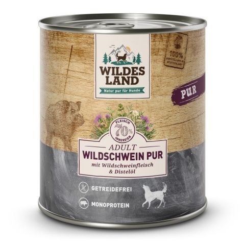 WILDES LAND DOG Wildschwein Pur - dzik karma monobiałkowa dla psa 800g