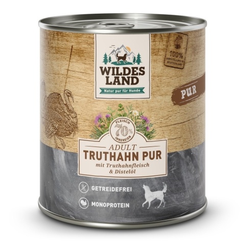 WILDES LAND DOG Truthahn Pur - indyk karma monobiałkowa dla psa 800g