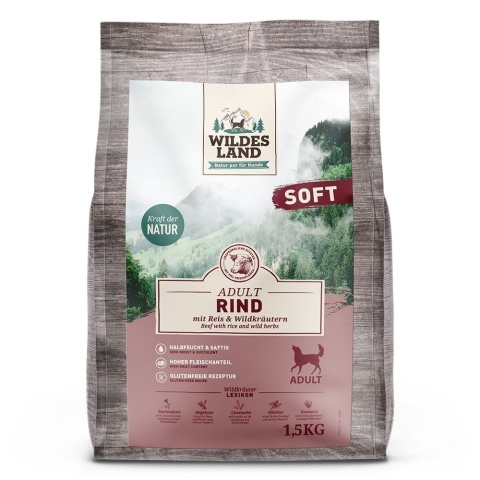 WILDES LAND DOG Soft Rind - wołowina - półwilgotna karma dla psa 1,5kg WILDES LAND DOG Soft Rind - wołowina - półwilgotna karma dla psa 1,5kg