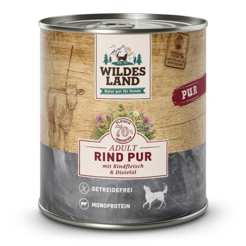WILDES LAND DOG Rind Pur - wołowina karma monobiałkowa dla psa 800g